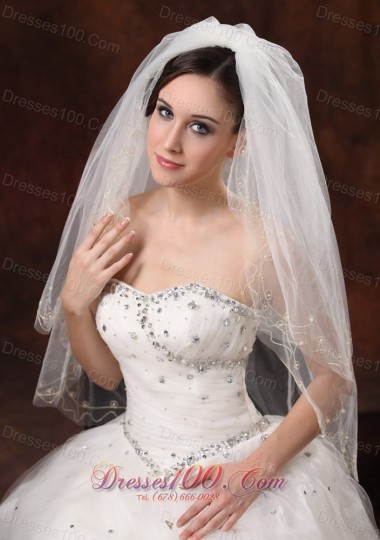 Stylish Wedding Veils Two-Layers Embroidery