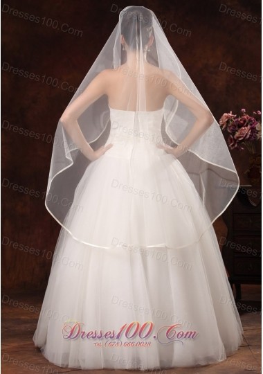 Discount One-tier Organza Wedding Veil Fingertip