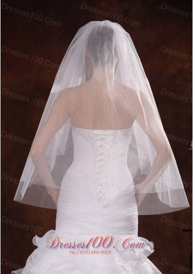 Stylish Fingertip Wedding Veil Three-tier Tulle