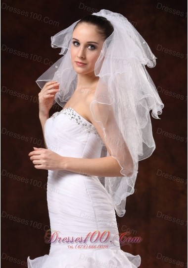 Elbow Four-tier Wedding Veil with Pencil Edge
