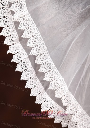 Lace Edge and Tulle Two-tier for Wedding on promotion