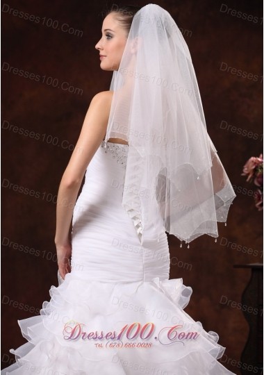 Beading Decorate Bridal Veils for Wedding Tulle