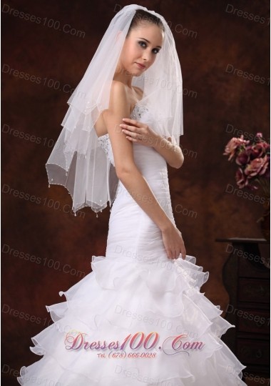 Beading Decorate Bridal Veils for Wedding Tulle