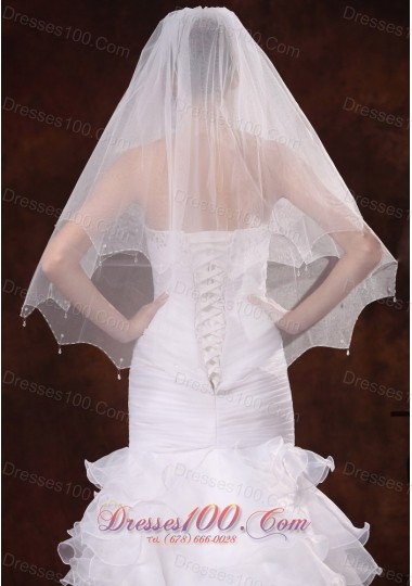 Beading Decorate Bridal Veils for Wedding Tulle