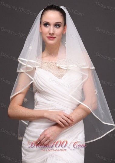 Two-tier Ribbon Edge Tulle Graceful Wedding Veil