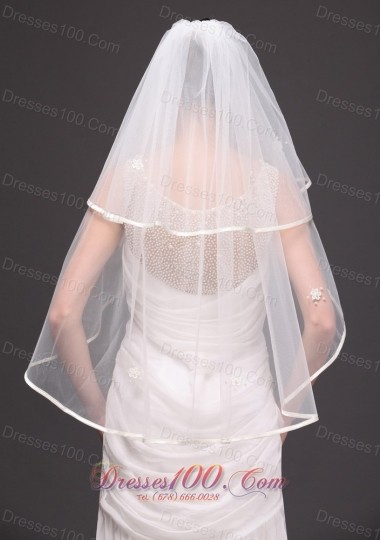 Two-tier Ribbon Edge Tulle Graceful Wedding Veil