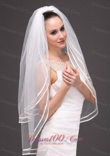 New Arrival Two-tier Ribbon Edge Wedding Veils