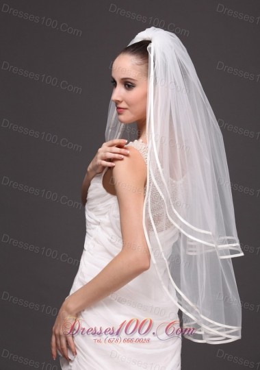 New Arrival Two-tier Ribbon Edge Wedding Veils