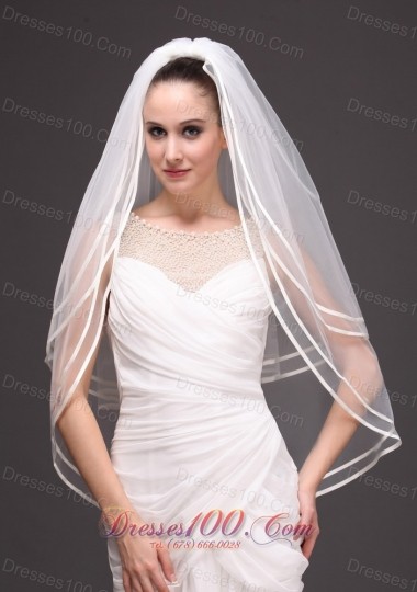 New Arrival Two-tier Ribbon Edge Wedding Veils