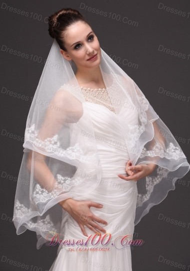 Two-tier Oval Bridal Wedding Veil White Fashion