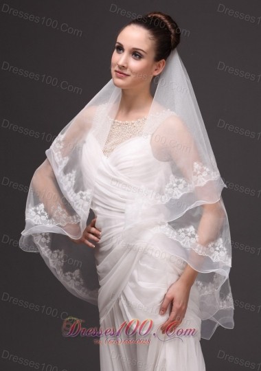 Two-tier Oval Bridal Wedding Veil White Fashion