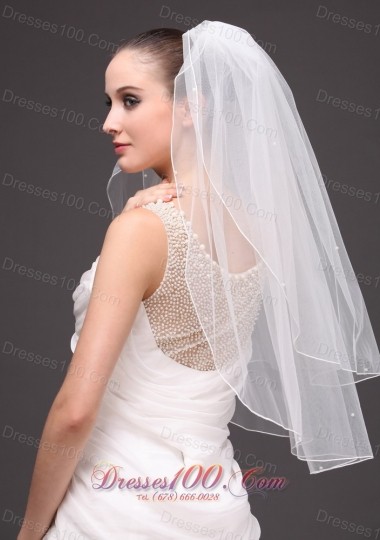 Two-tier Cut Edge Tulle Drop Bridal Veil