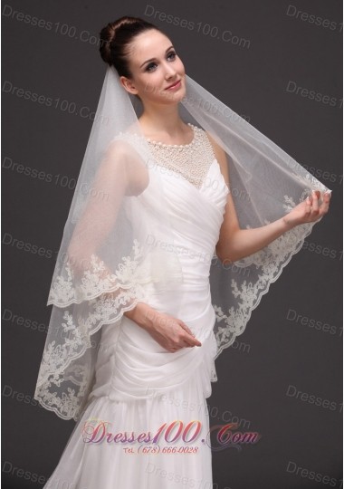 Oval Shaped Bridal Veils For Wedding Two-tier