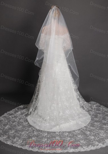 Angel cut 2 Layer Bridal Veils for Wedding Organza