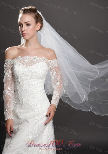 Angel cut 2 Layer Bridal Veils for Wedding Organza