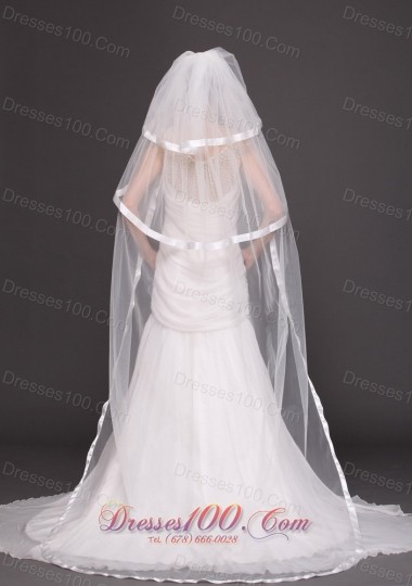 Three Layers Waterfall Bridal Veils For Wedding