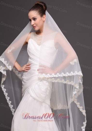 Two-tier Lace Edge Bridal Veils For Wedding Classic