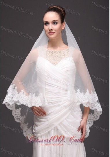 Modest Wedding Lace 2013 Two-tiered Tulle