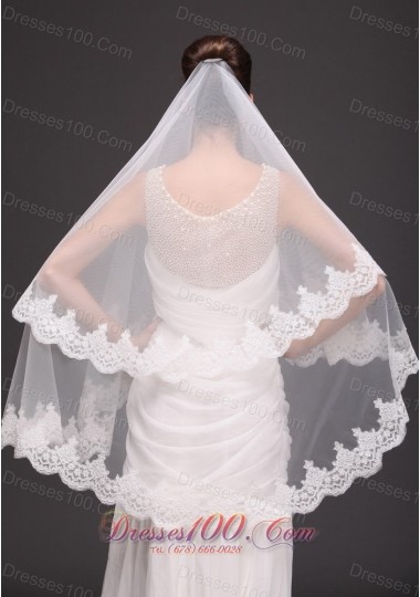 Modest Wedding Lace 2013 Two-tiered Tulle