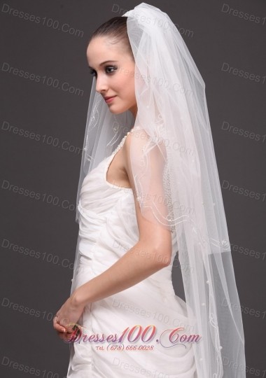Wedding Bridal Veil Fingertip Two-tiered 2013