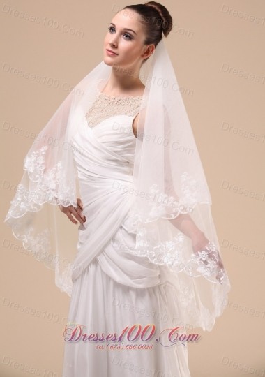 Wedding Veil 2013 Lace Applique Tulle