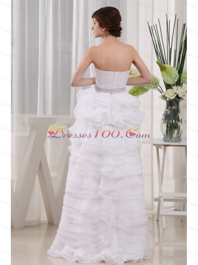 Cut Hi-low Ruffles 2013 Wedding Dress Discounted