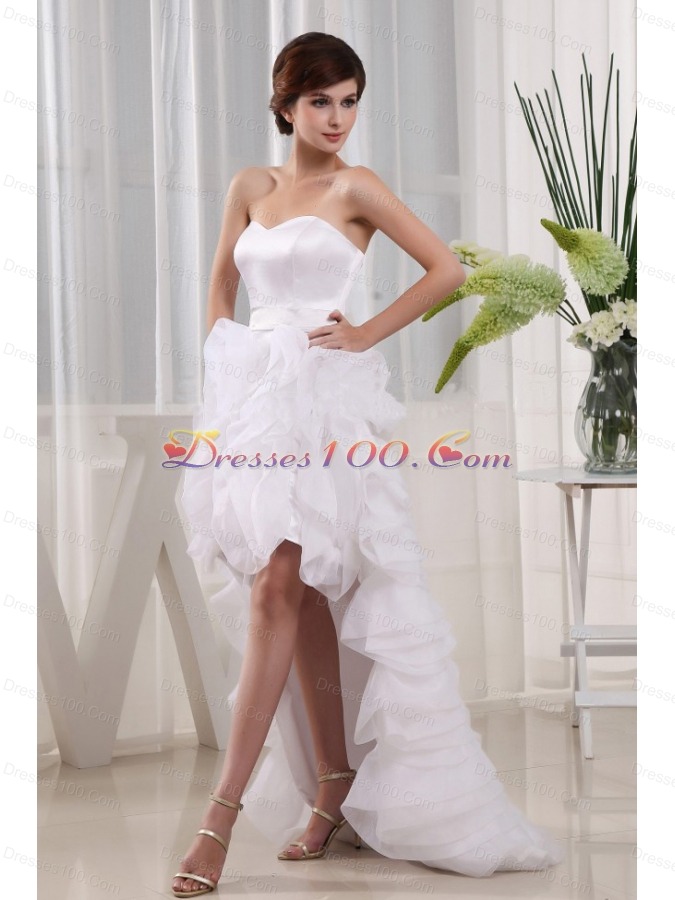 Cut Hi-low Ruffles 2013 Wedding Dress Discounted