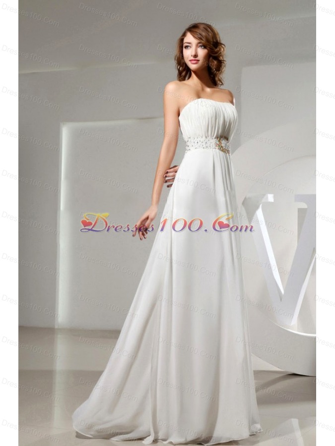 Simple Wedding Dress For Bridal Beaded Ruching