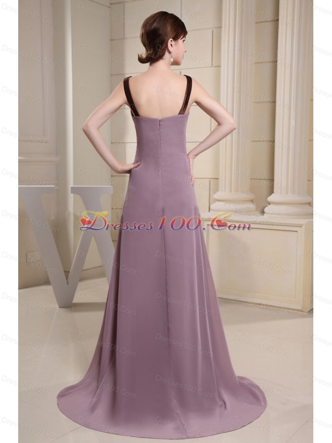 Scoop Mother Bride Dress Light Purple and Brush 