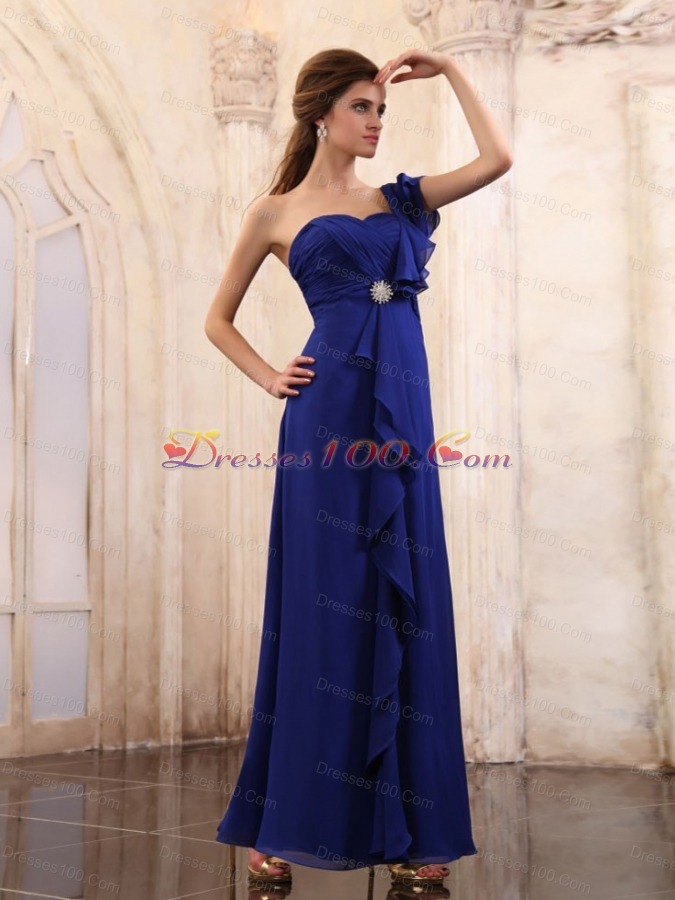 Royal Mother Bride Dress One Shoulder Ankle-length