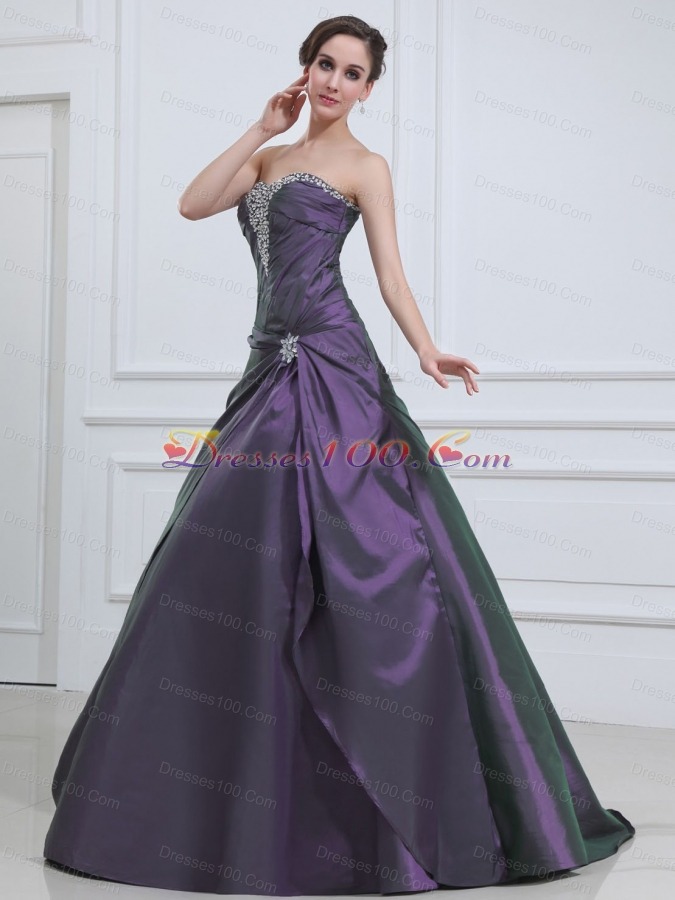 A-line Beading Quinceanera Dresses Floor-length