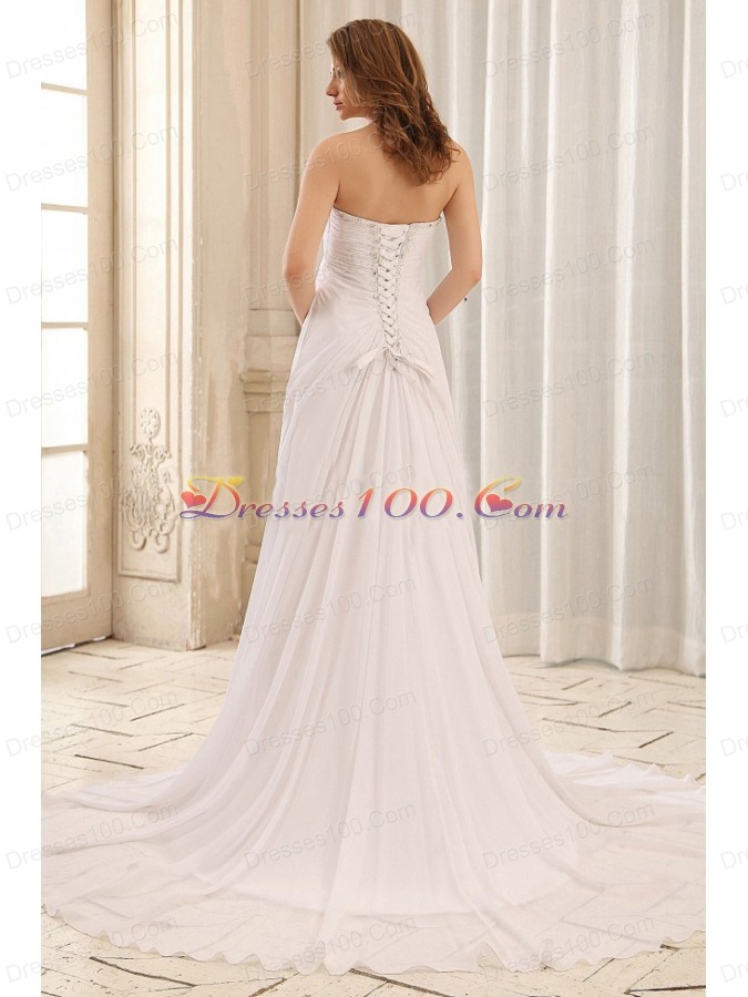 Halter Wedding Gown Empire Appliques and Ruch