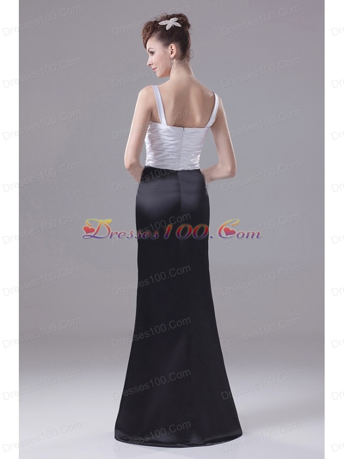 Hand Made Flowers Straps Black And White Mother Of The Bride Dress