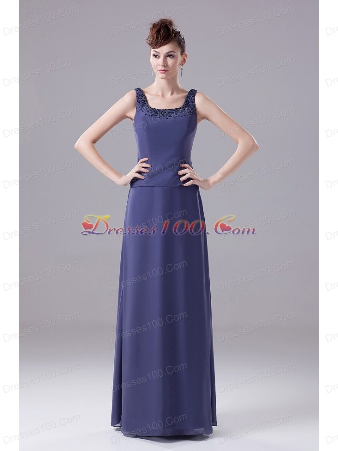 Prom Dress Straps With Jacket Square Navy Blue Beaded