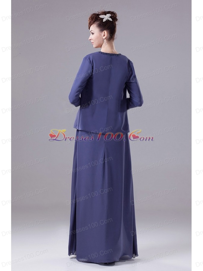 Prom Dress Straps With Jacket Square Navy Blue Beaded