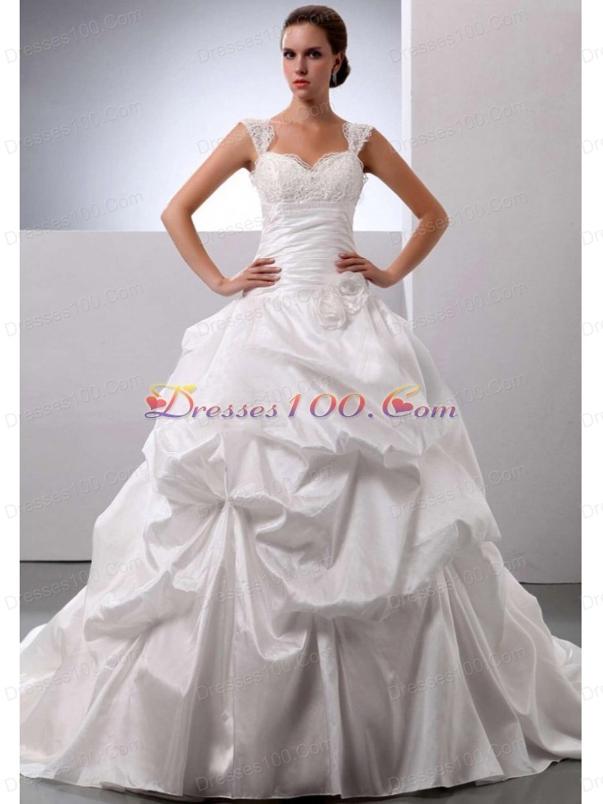 Ivory Straps Appliques and Pick-ups Bridal Gowns