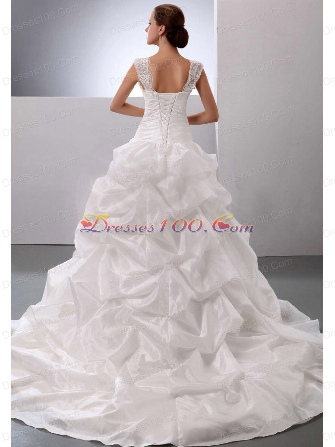 Ivory Straps Appliques and Pick-ups Bridal Gowns