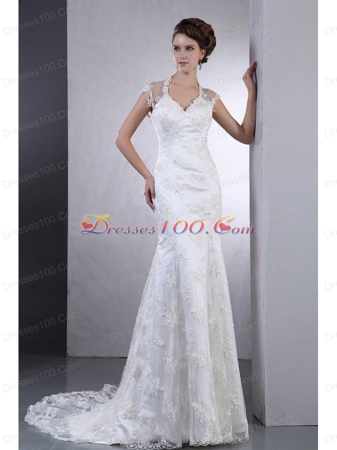 Clasp Handle Wedding Dress Sweetheart Lace Brush Train