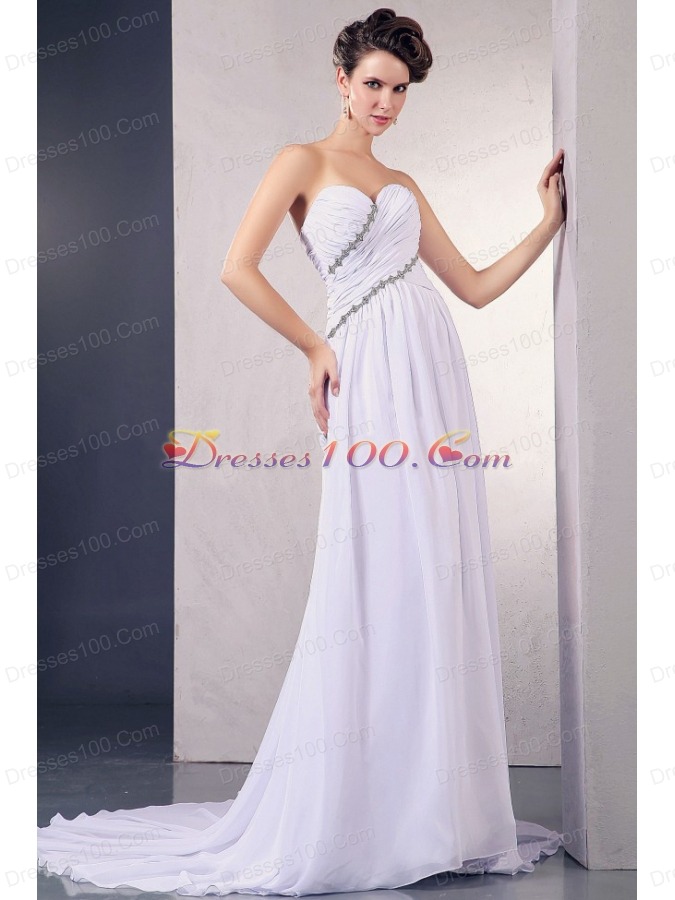 Elegant 2013 Wedding Dress Appliques Ruching Court
