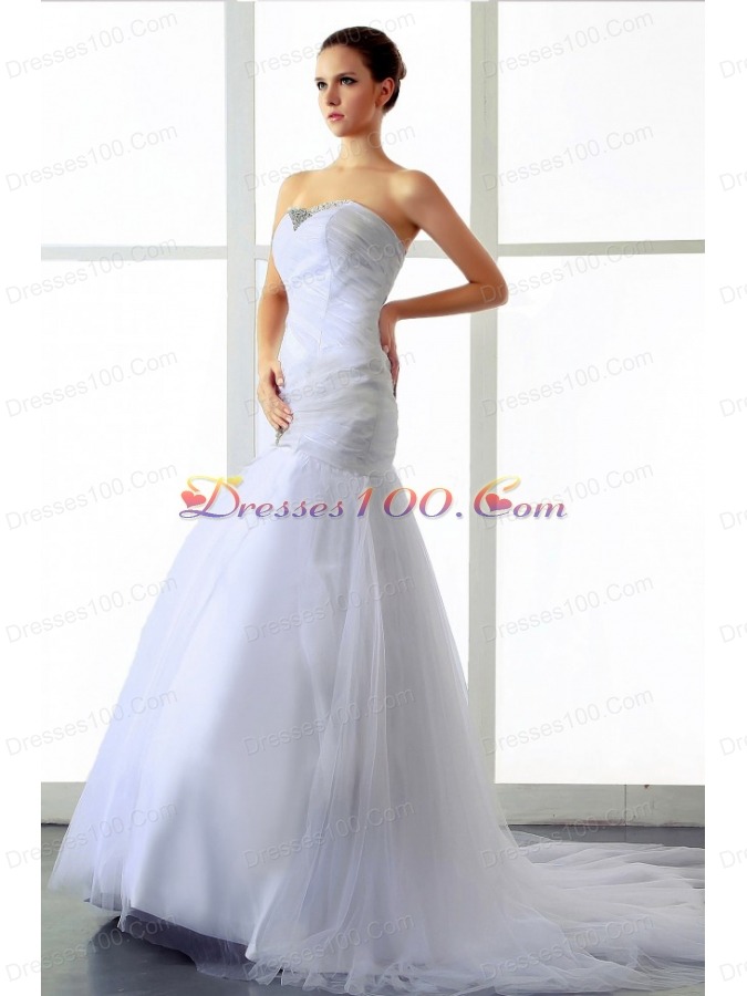 2013 A-line Dress for Wedding Beading Brush