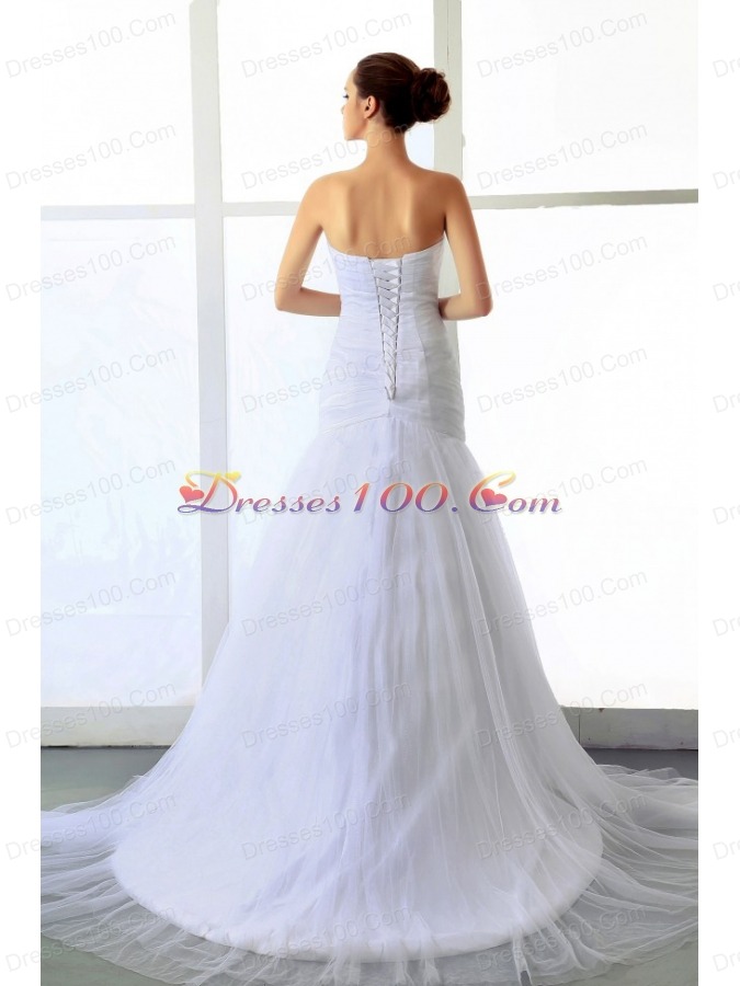 2013 A-line Dress for Wedding Beading Brush