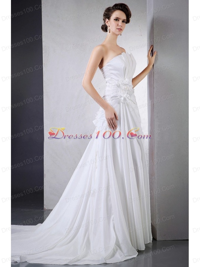 Elegant Wedding Dress Hand Made Pleats Chapel