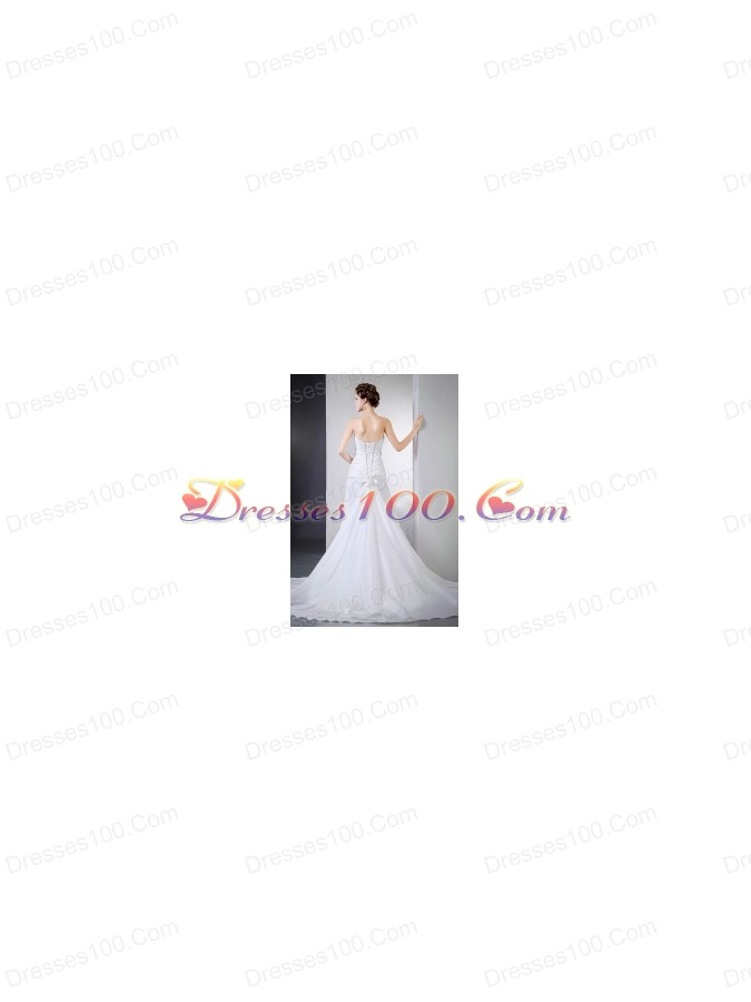 Elegant Wedding Dress Hand Made Pleats Chapel