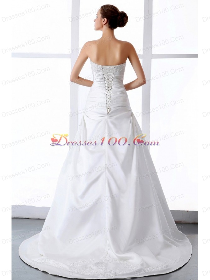 Gorgeous Wedding Dress Appliques A-line Court