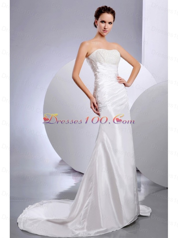 Beautiful Pick-ups Wedding Dress Ruching A-Line Court