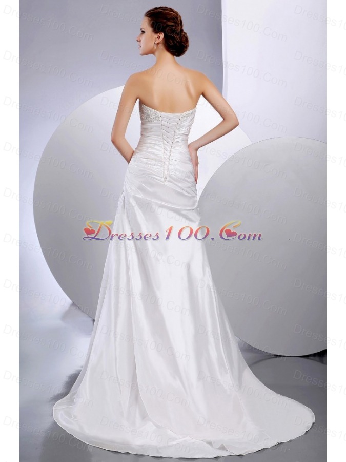 Beautiful Pick-ups Wedding Dress Ruching A-Line Court