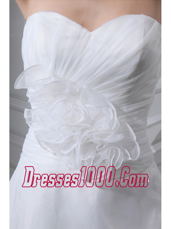 Appliques Ruching Sweetheart Ball Gown Wedding Dress