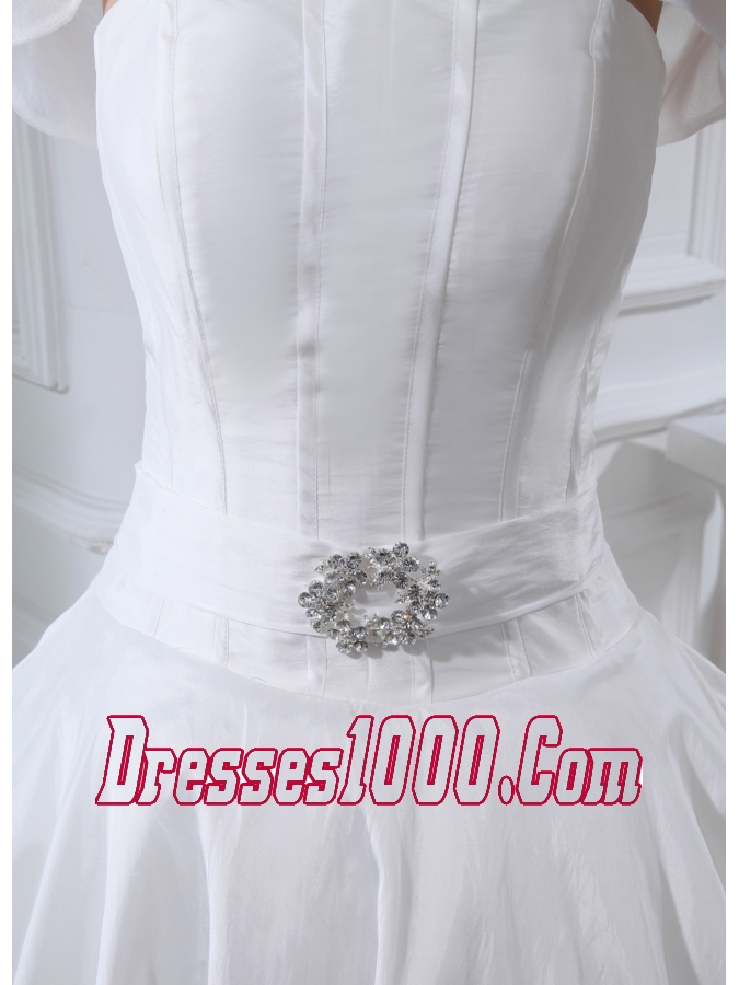 Beading Ball Gown Strapless Cathedral Train Wedding Dress