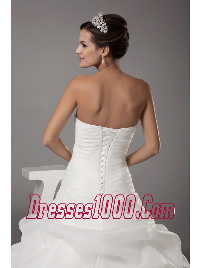Pick-ups Sweetheart A-line / Princess Wedding Dress With Corset up Back