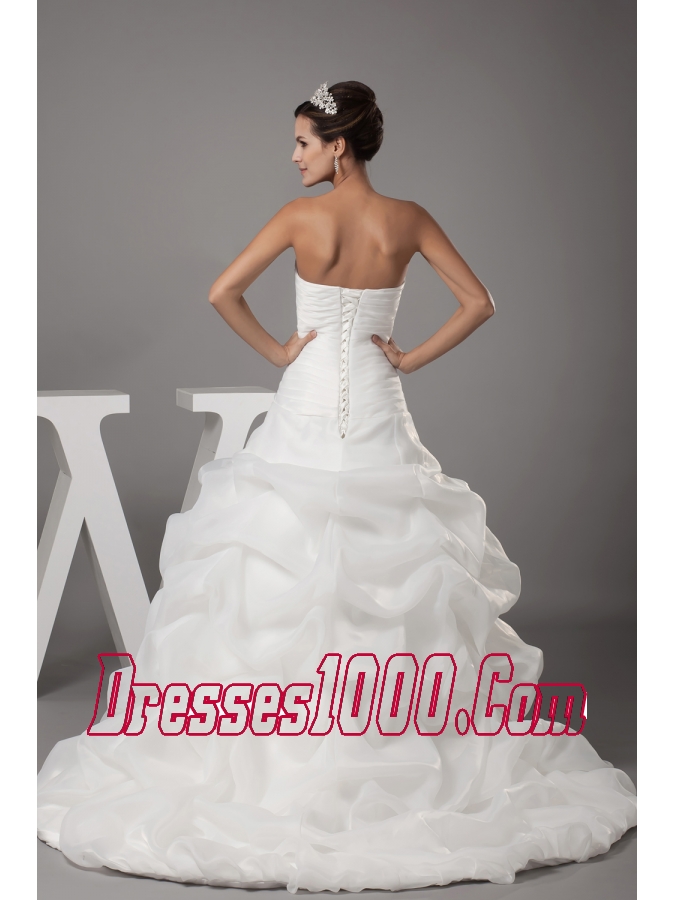 Pick-ups Sweetheart A-line / Princess Wedding Dress With Corset up Back